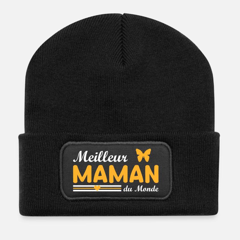 Beste Mutter der Welt - Recycelte Patch Beanie - Schwarz