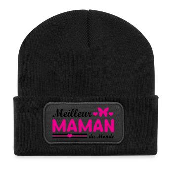 Best Mom In The World - Recycled Patch Beanie - black - Front