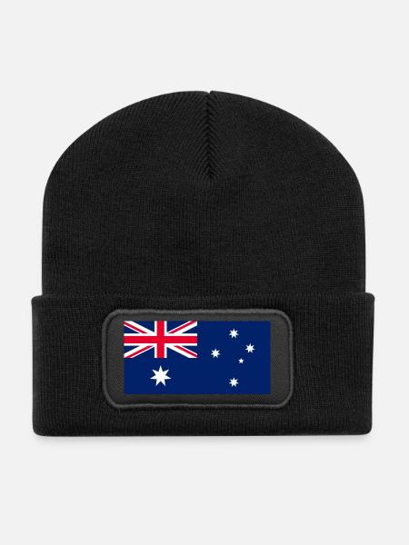 Australien - Recycelte Patch Beanie - Schwarz
