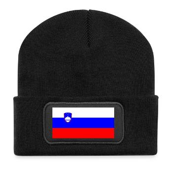 Slowenien - Recycelte Patch Beanie - Schwarz - Vorne