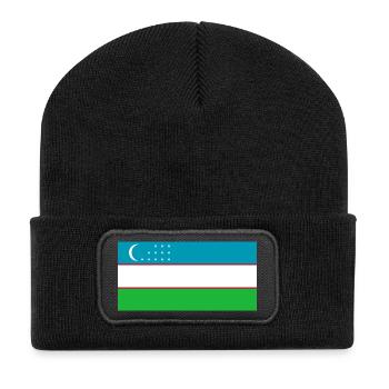 Usbekistan - Recycelte Patch Beanie - Schwarz - Vorne