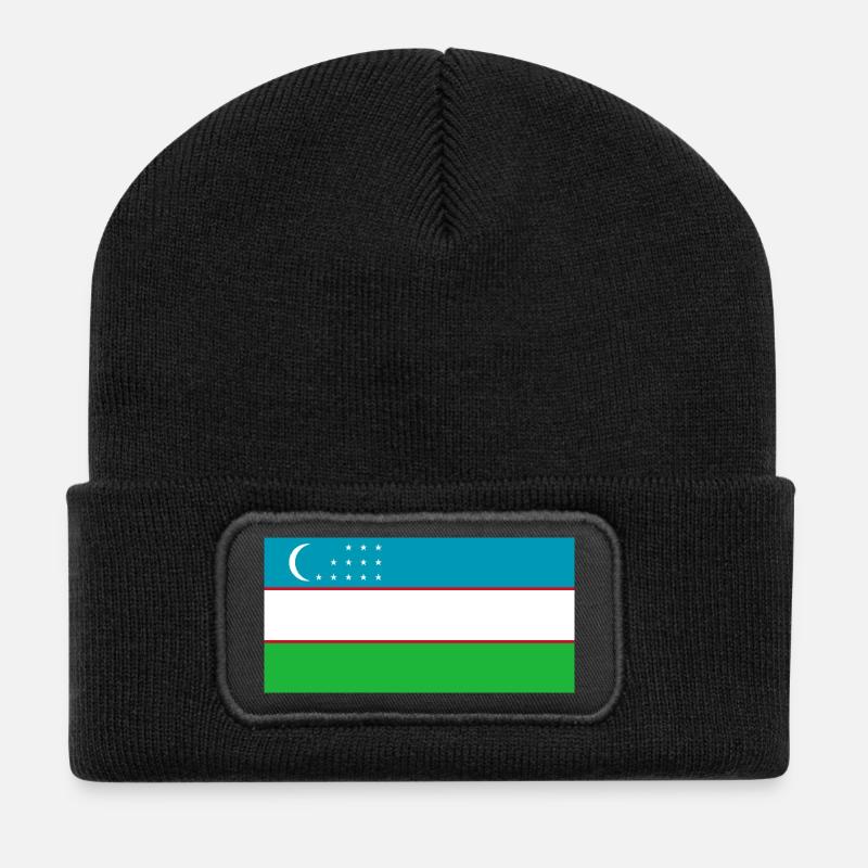 Uzbekistan - Recycled Patch Beanie - black
