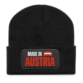 Fabriqué en Autriche, fierté autrichienne - Beanie recyclé à patch - noir - Devant