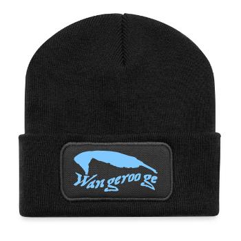 Wangerooge Tattoo - Recycelte Patch Beanie - Schwarz - Vorne