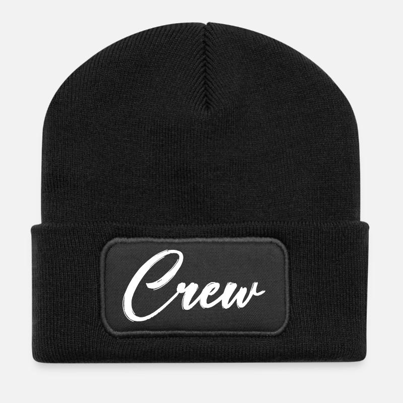 crew - Recycelte Patch Beanie - Schwarz
