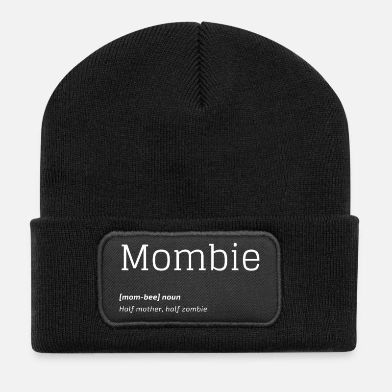Mombie Definition - Recycelte Patch Beanie - Schwarz