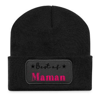 MAMA. MUTTERTAG. SCHÖNEN MUTTERTAG - Recycelte Patch Beanie - Schwarz - Vorne