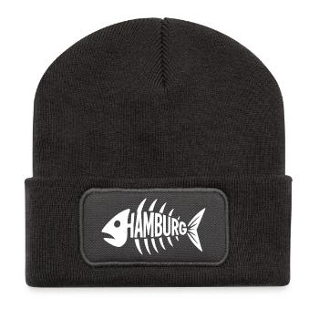 Hamburg Bone Cult - Recycled Patch Beanie - dark grey - Front