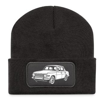 DDR auf vier Rädern - Recycelte Patch Beanie - Dunkelgrau - Vorne