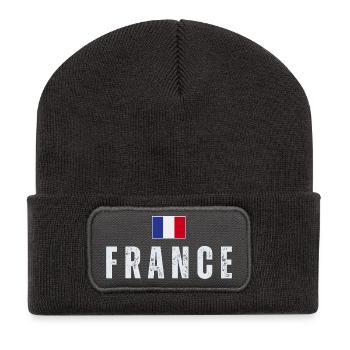 Flagge Frankreichs, französischer Stolz - Recycelte Patch Beanie - Dunkelgrau - Vorne