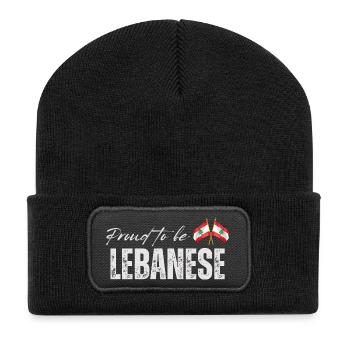 Libanese stolz, ich liebe den Libanon - Recycelte Patch Beanie - Schwarz - Vorne
