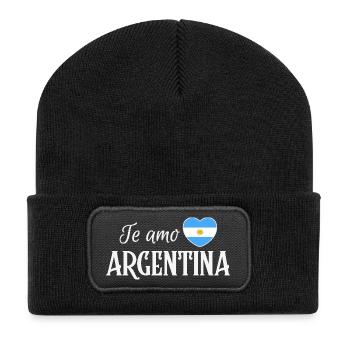 Ich liebe Argentinien, argentinischer Stolz - Recycelte Patch Beanie - Schwarz - Vorne