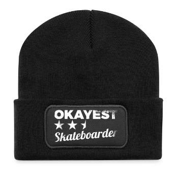 Skateur moyen - Beanie recyclé à patch - noir - Devant