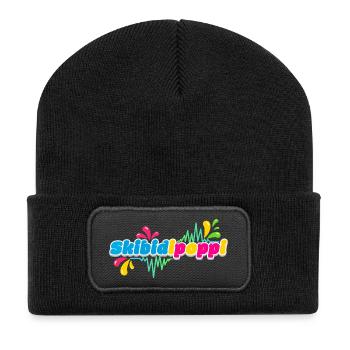 Skibidipoppi - Recycelte Patch Beanie - Schwarz - Vorne