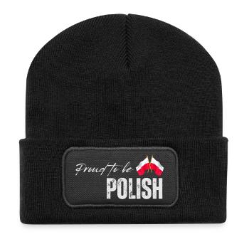 Polish pride, I love Poland - Recycled Patch Beanie - black - Front