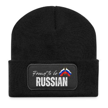 Fierté russe, fabriquée en Russie - Beanie recyclé à patch - noir - Devant