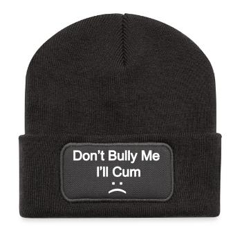 Slogan audacieux : Ne me harcelez pas - Beanie recyclé à patch - charbon - Devant