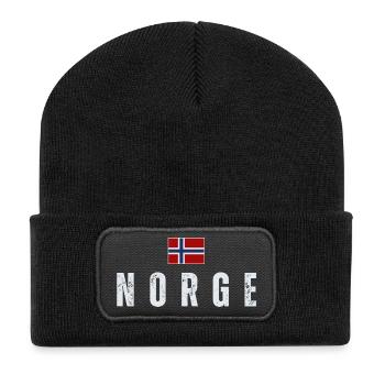 Norwegian Patriot Flag - Recycled Patch Beanie - black - Front