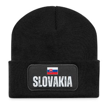 Slovak flag, Slovak patriot - Recycled Patch Beanie - black - Front