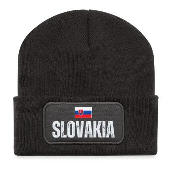 Drapeau slovaque, patriote slovaque - Beanie recyclé à patch - charbon - Devant