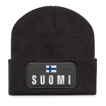Finnish pride, made in Finland - Recycled Patch Beanie - dark grey - Front