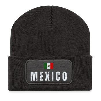 J’aime le Mexique, drapeau du Mexique - Beanie recyclé à patch - charbon - Devant