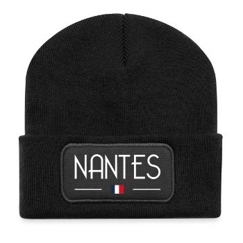 Nantes - Beanie recyclé à patch - noir - Devant