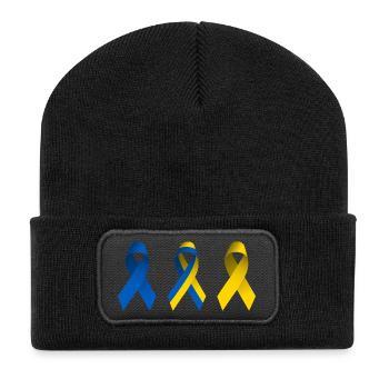 A sign of peace for Ukraine - Recycled Patch Beanie - black - Front