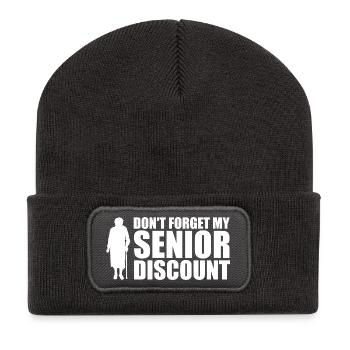 Don't forget my senior discount Older S - Recycled Patch Beanie - dark grey - Front