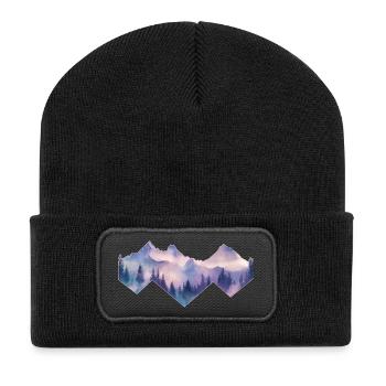 Mountains Nature Hiking - Recycled Patch Beanie - black - Front