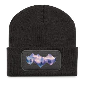Mountains Nature Hiking - Recycled Patch Beanie - dark grey - Front