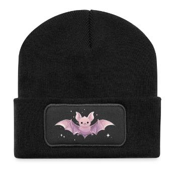 Spooky Cute Pastel Bat – Kawaii Gothic Style - Recycled Patch Beanie - black - Front