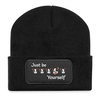 Boston - Just be - Yourself - White Text - Recycled Patch Beanie - black - Front