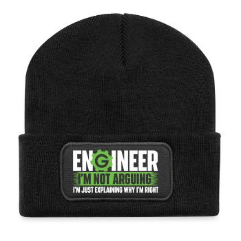 Ingenieur streitet nicht, sondern erklärt nur, warum ich Recht habe - Recycelte Patch Beanie - Schwarz - Vorne