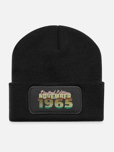 60. Geburtstag Limited Edition (SCR) 11/1965 - Recycelte Patch Beanie - Schwarz