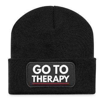 Go To Therapy Mental Health Awareness - Recycled Patch Beanie - black - Front