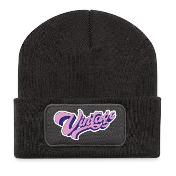Vintage Rose - Recycelte Patch Beanie - Dunkelgrau - Vorne