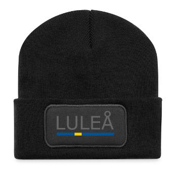 Drapeau de la Suède - Lulea - Sverige - Schweden - Beanie recyclé à patch - noir - Devant
