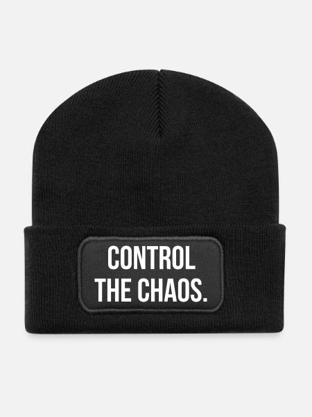 CONTROL THE CHAOS. | Greyline Official - Recycelte Patch Beanie - Schwarz