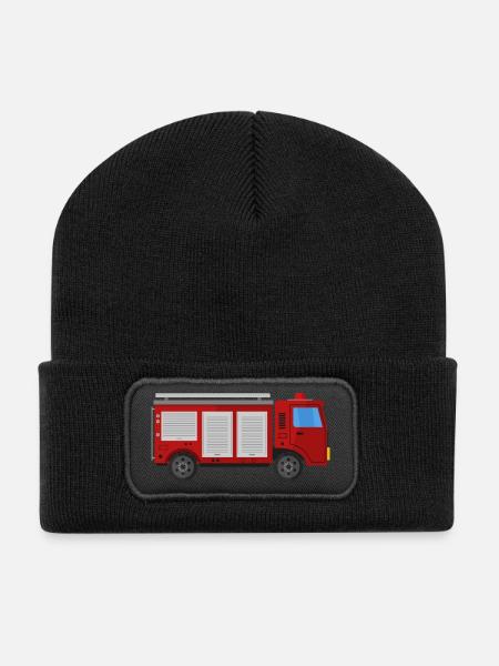 Camion de pompiers - Beanie recyclé à patch - noir