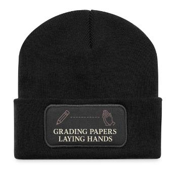 Christian Teacher, Faith-Based - Recycled Patch Beanie - black - Front