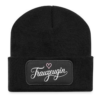 Célébration de mariage de demoiselle d’honneur - Beanie recyclé à patch - noir - Devant