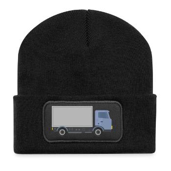 Camion de livraison - Beanie recyclé à patch - noir - Devant