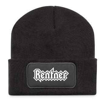 Retraités en lettres métalliques - Beanie recyclé à patch - charbon - Devant