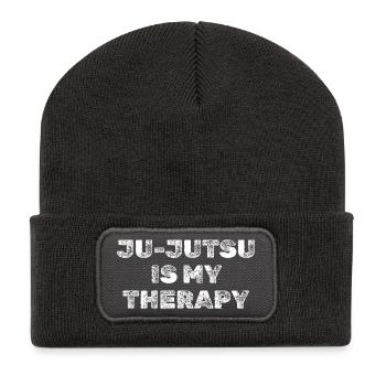Ju-Jutsu Is My Therapy Grunge Design - Recycled Patch Beanie - dark grey - Front