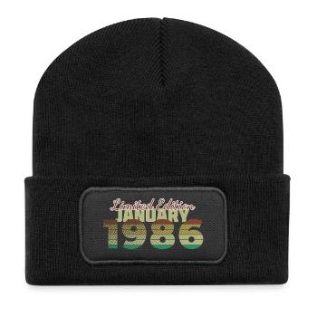 40. Geburtstag Limited Edition (SCR) 01/1986 - Recycelte Patch Beanie - Schwarz - Vorne
