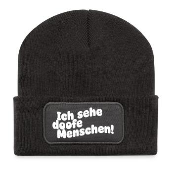 I see stupid people - Recycled Patch Beanie - dark grey - Front
