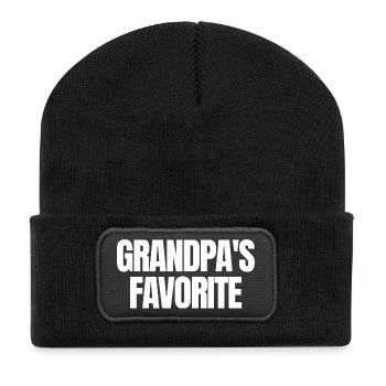 Lieblingsenkelkind Lustig Ich bin Opas Liebling - Recycelte Patch Beanie - Schwarz - Vorne