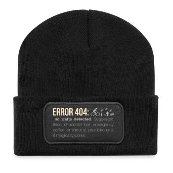 Cycling Hoodie – 404: No Watts Detected - Recycelte Patch Beanie - Schwarz - Vorne