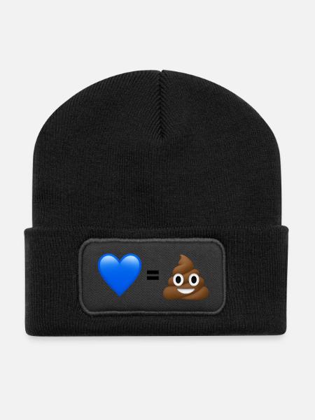 AfD is shit - 💙 = 💩 (Bright Design) - Recycled Patch Beanie - black